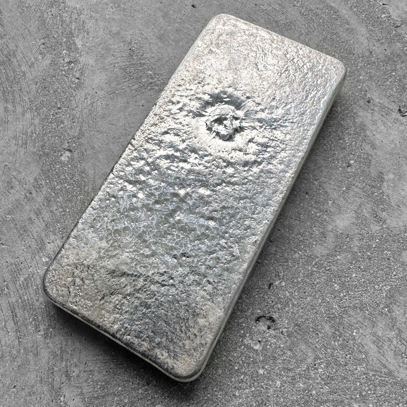 Vintage 20 oz .999 Silver Johnson Matthey Poured bar