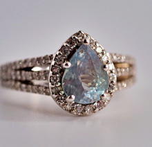 Load image into Gallery viewer, Vintage 2.59 Carat Natural Alexandrite solid 14K white gold + Diamond ring - GIA
