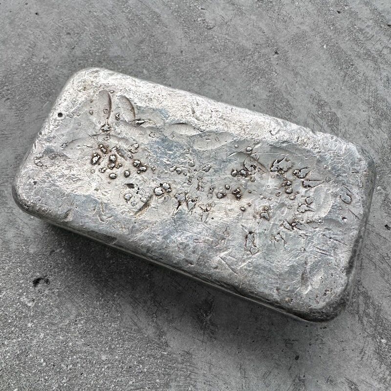 Vintage 43.47 oz .999 Silvex Silver System Don Casey Company Poured bar