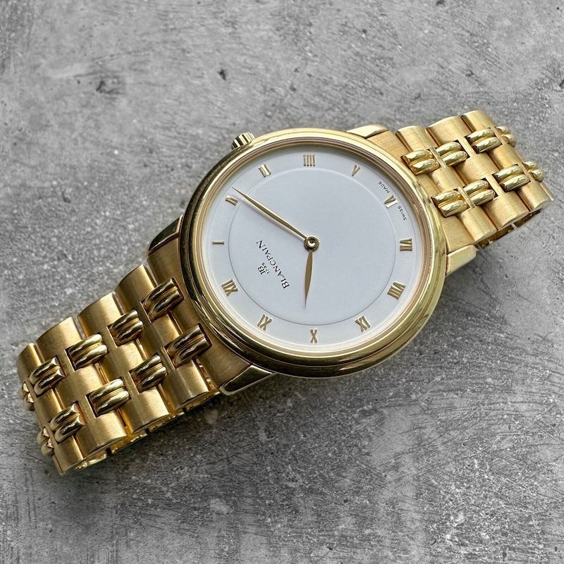 Blancpain Villeret 18k Solid Yellow Gold Off Center Cal 71 Automatic White Dial