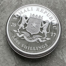 Load image into Gallery viewer, 2017 Elephant Somalia Kilo Proof coin 32.15 oz .999 Silver

