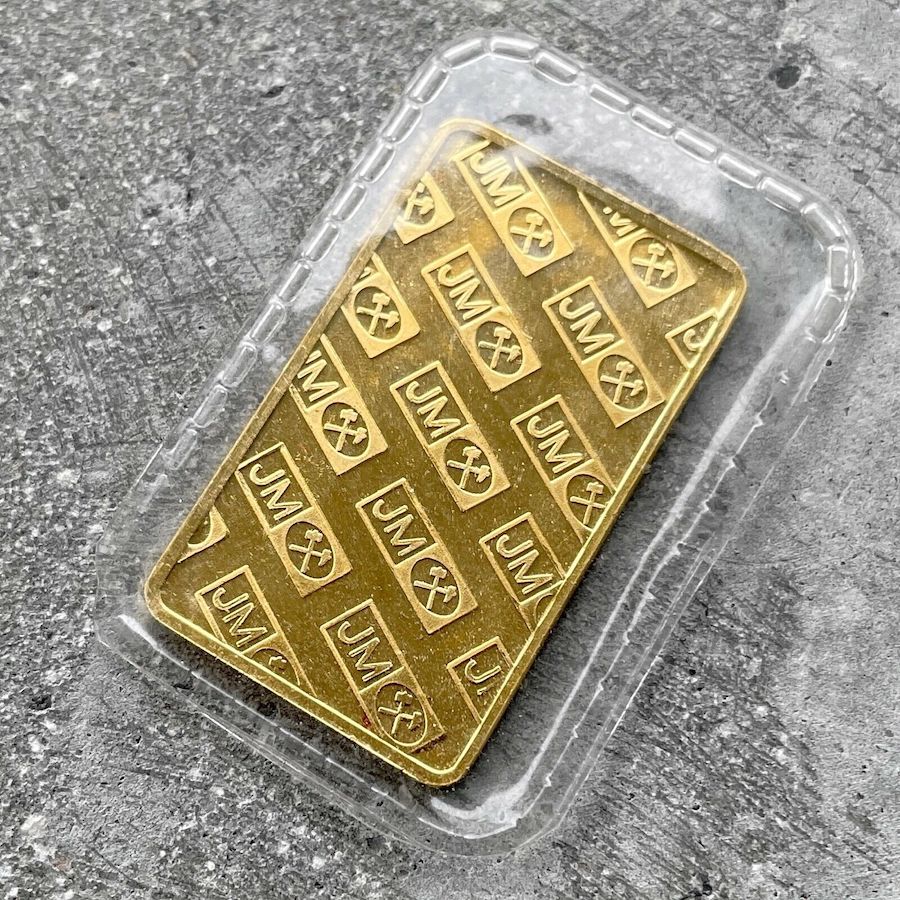 Johnson Matthey 10 Gram Gold Bar Struck .9999+ Logo Back