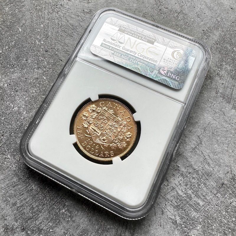1914 Canada 10 Dollar Gold Coin Bank of Canada Gold Reserve - NGC MS 63