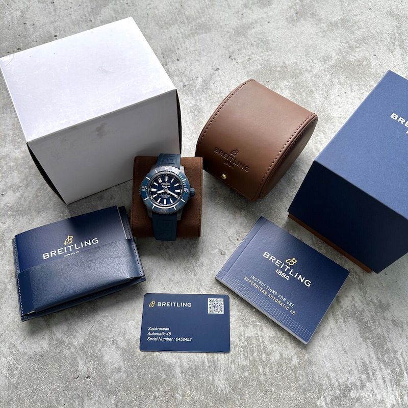 Breitling Super Ocean 48 Blue V17369 Titanium - Box and Papers