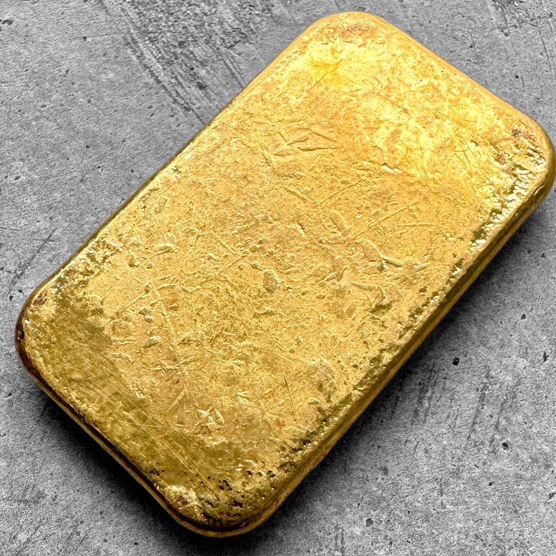 Vintage 100 Gram Johnson Matthey London 3.215 oz Gold Poured Bar .9990