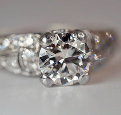 Antique platinum 1.22 CT natural transitional cut Birks - Ryrie Diamond ring
