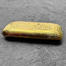 Load image into Gallery viewer, Vintage Engelhard 2 oz Gold Poured Bar .9999 2oz – Incredible pour lines
