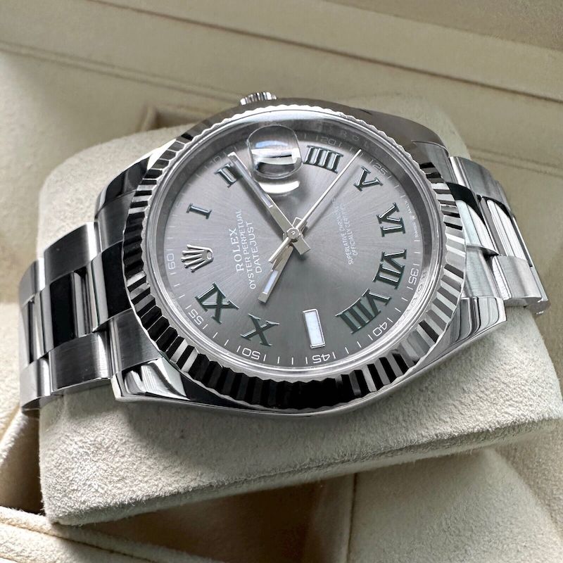Rolex Datejusrt 41mm Wimbledon Dial 126334 – Box and Papers