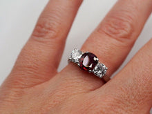 Load image into Gallery viewer, Vintage 10% Iridium Platinum ring with 1.25 ct natural Ruby + 1.11 ctw diamonds - $15385 Appraisal
