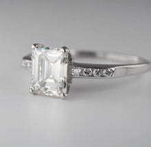 Load image into Gallery viewer, 1.71 ct Natural Emerald Cut Diamond Solitaire Engagement Ring Platinum VS2 H
