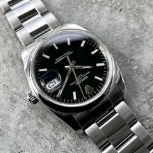 Load image into Gallery viewer, 2016 Rolex Oyster Perpetual Date 34mm Black Dial Stainless 115200 Box + Papers
