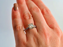 Load image into Gallery viewer, Vintage solid platinum 2.63 carat natural cushion-cut champagne diamond ring
