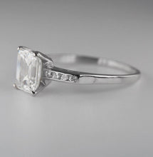 Load image into Gallery viewer, 1.71 ct Natural Emerald Cut Diamond Solitaire Engagement Ring Platinum VS2 H

