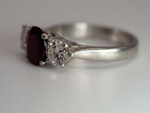 Load image into Gallery viewer, Vintage 10% Iridium Platinum ring with 1.25 ct natural Ruby + 1.11 ctw diamonds - $15385 Appraisal
