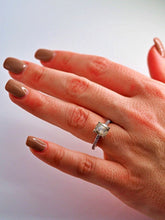 Load image into Gallery viewer, Vintage solid platinum 2.63 carat natural cushion-cut champagne diamond ring
