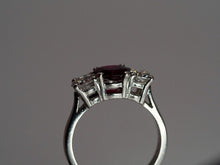 Load image into Gallery viewer, Vintage 10% Iridium Platinum ring with 1.25 ct natural Ruby + 1.11 ctw diamonds - $15385 Appraisal
