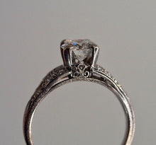 Load image into Gallery viewer, Antique platinum 1.22 CT natural transitional cut Birks - Ryrie Diamond ring
