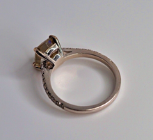 Load image into Gallery viewer, Vintage solid platinum 2.63 carat natural cushion-cut champagne diamond ring
