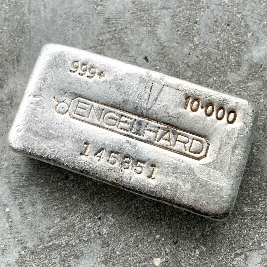 Engelhard 10 oz .999 Silver Poured 10oz Bar