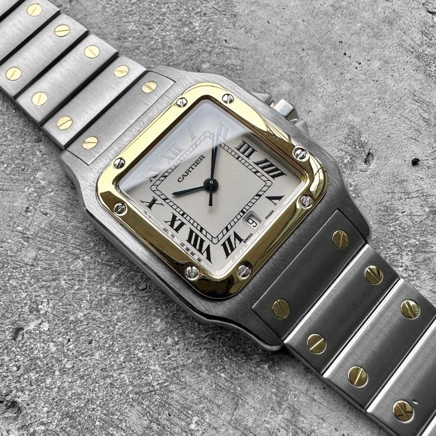 29mm Cartier Santos Galbée Mens 187901 Stainless Steel + 18K Gold - Attractive