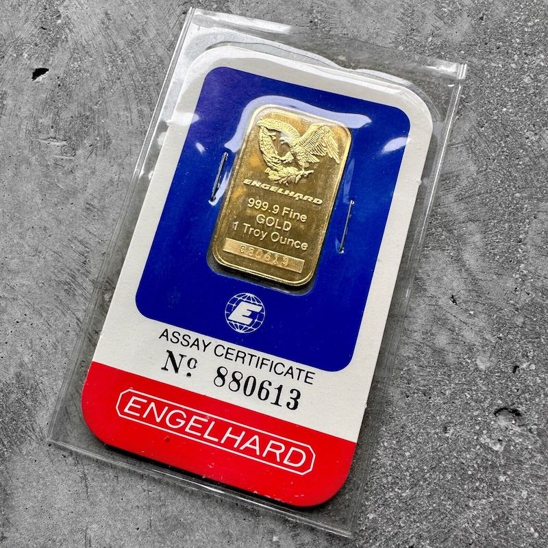 Vintage Engelhard Eagle 1 oz Gold Bar .9999 1oz - Sealed in Assay Card