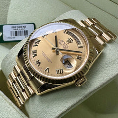 36mm Rolex President 118238 Black inlayed Roman Number Dial – Serviced