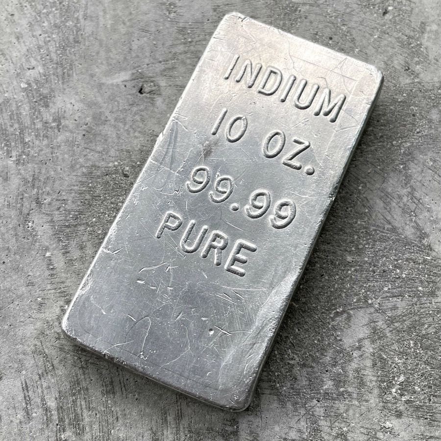 Vintage 10oz Indium Bar .9999 Pure