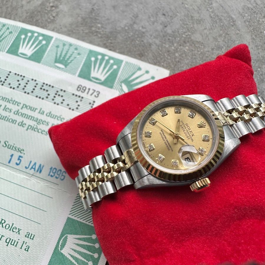 1987 Rolex 69173 Two Tone Datejust Jubilee - Box Papers - Original Diamond Dial