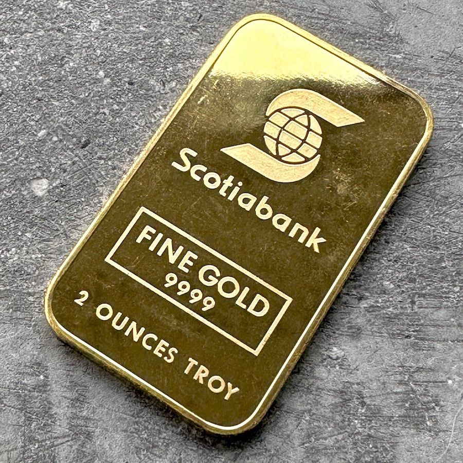 Vintage Johnson Matthey Scotiabank 2 oz Gold stuck Bar .9999 2oz - Scotia Bank