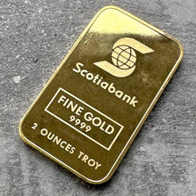 Load image into Gallery viewer, Vintage Johnson Matthey Scotiabank 2 oz Gold stuck Bar .9999 2oz - Scotia Bank
