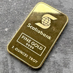 Vintage Johnson Matthey Scotiabank 2 oz Gold stuck Bar .9999 2oz - Scotia Bank