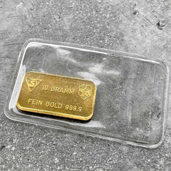 Swiss Bank Corporation 10 Gram Gold Bar Struck .9999+ Schweizerischer Bank