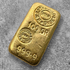 Rothschild & Sons 100 gram Gold Poured Bar .9999 – Bullion Merchants