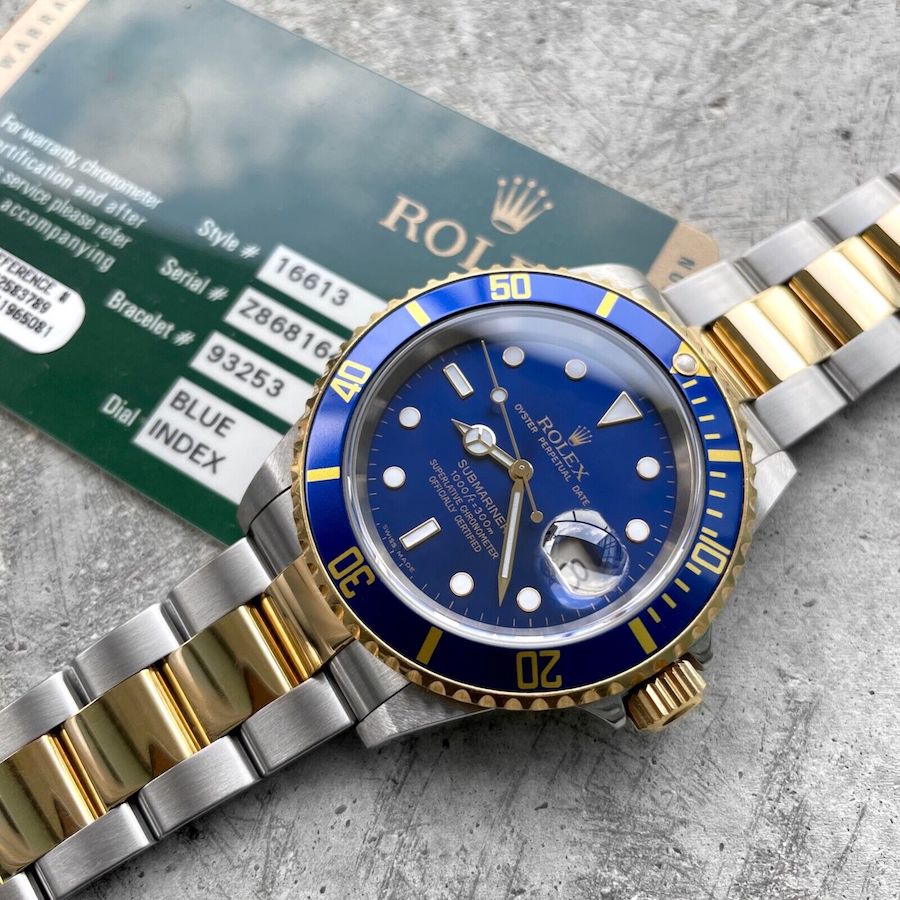 2007 Rolex Submariner Two Tone Blue Dial 16613T - Box / Papers - Bluesy 16613 T