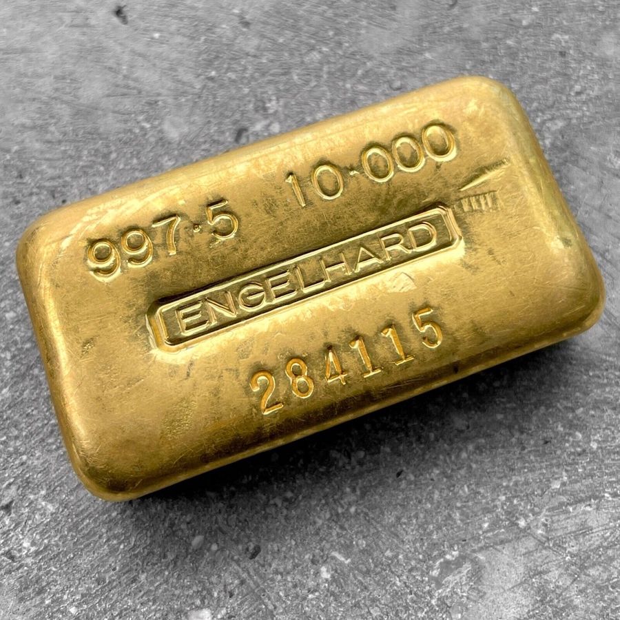 Engelhard 10 oz Gold Poured Bar .9975 10oz – Early Version