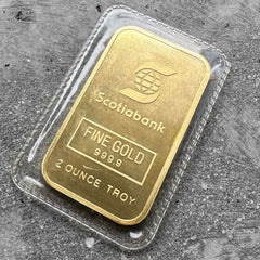 Engelhard Canada 2 oz Scotia Bank Gold stuck Bar .9999 2oz Scotiabank - Sealed