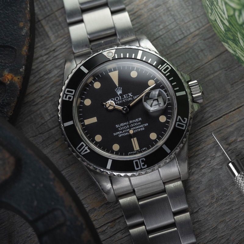 1984 Rolex 16800 Submariner Stainless Steel - Matte Dial with creamy patina