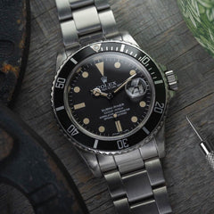 1984 Rolex 16800 Submariner Stainless Steel - Matte Dial with creamy patina