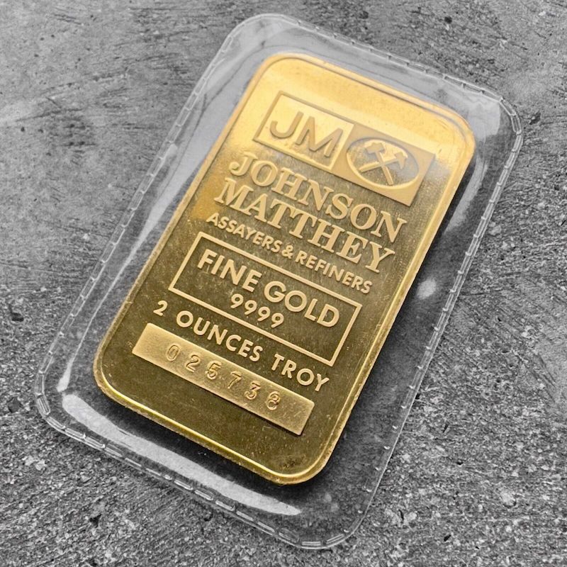 Vintage Johnson Matthey Canada 2 oz Gold stuck Bar .9999 2oz - Sealed