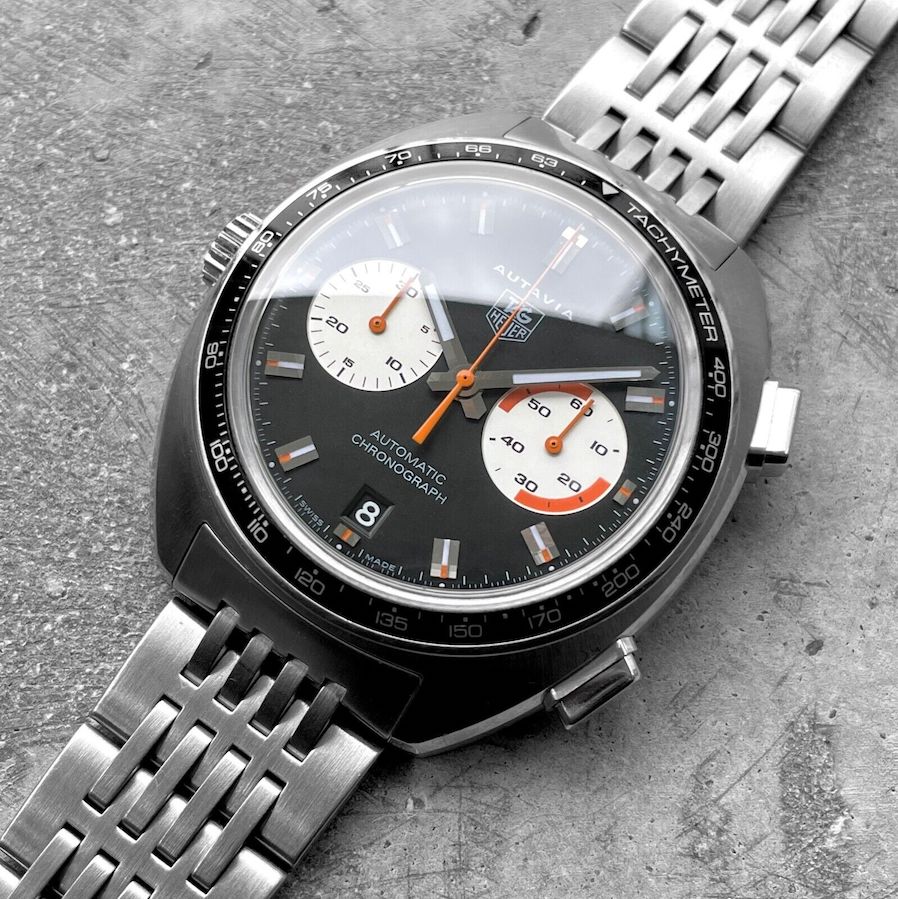 Tag Heuer Autavia Chronograph CY 2111 Stainless Steel - Black Dial - Box