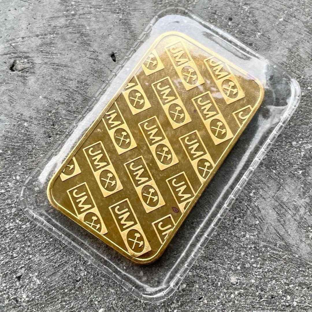 Johnson Matthey 2 oz Gold Bar Struck .9999 - Sealed - JM Logo Back