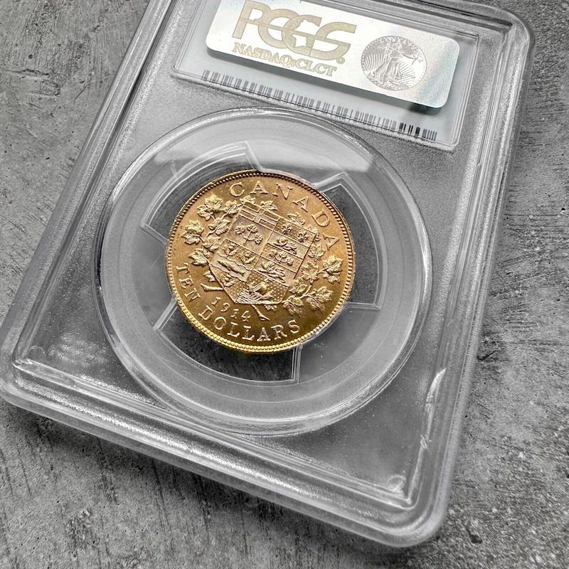 1914 Canada 10 Dollar Gold Coin Bank of Canada Gold Reserve - PCGS MS 63