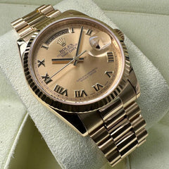 36mm Rolex President 118238 Black inlayed Roman Number Dial – Serviced