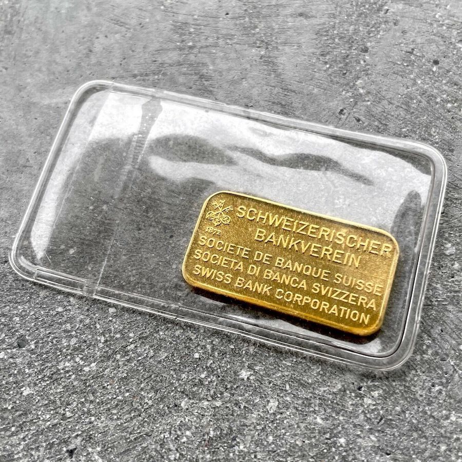 Swiss Bank Corporation 10 Gram Gold Bar Struck .9999+ Schweizerischer Bank