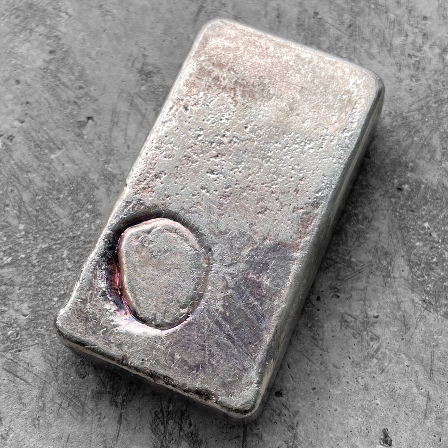 Vintage 10 oz .999 Silver Johnson Matthey Poured bar - Attractive Condition