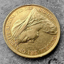 Load image into Gallery viewer, 1893 Great Britain 5 Pound Gold Coin Five Sovereign - Veiled Queen Victoria
