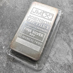 1982 Johnson Matthey 10 oz .999 Silver Bar Ranchers Exploration Escalante Mine