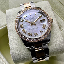 Load image into Gallery viewer, 31mm Rolex Datejust 178383 - Box Papers - Factory Diamond Bezel Mother of Pearl
