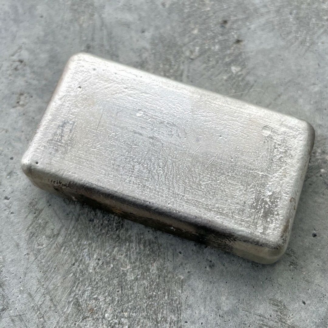 Engelhard 5 oz .999 Silver Poured Bar 5oz - Attractive Patina + Toning