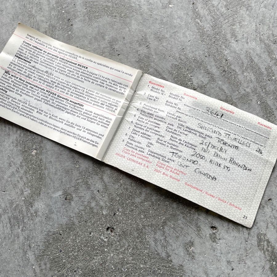 Vintage Heuer warranty Booklet - world wide service - Reference 3641